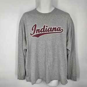 Vintage Steve & Barry’s Indiana University Long Sleeve Shirt XL Gray IU Hoosiers